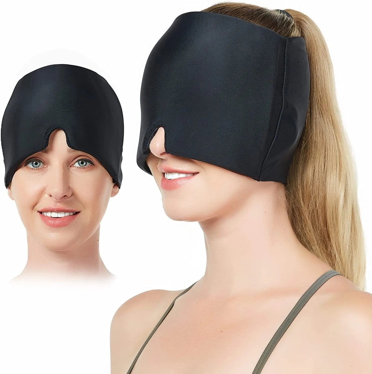 Migraine Relief Hat headache hat Gel Hot Cold Therapy Ice Cap For Relieve Pain Ice Hat Eye Mask Stress Pressure Pain Relief - WoodenCrew