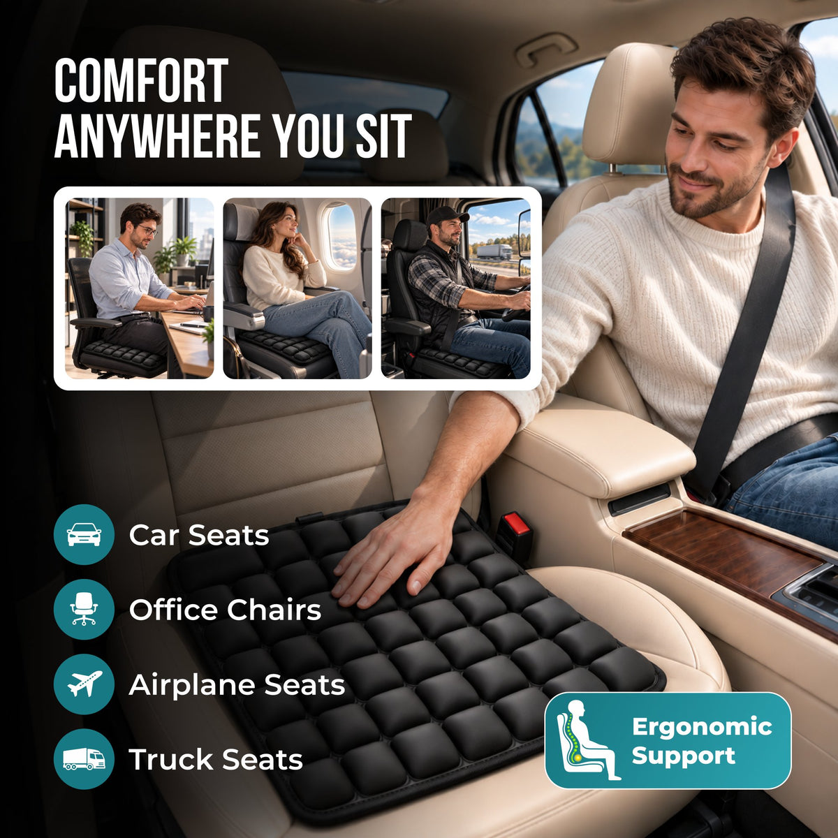 WoodenCrew™ AirSeat Travel Cushion
