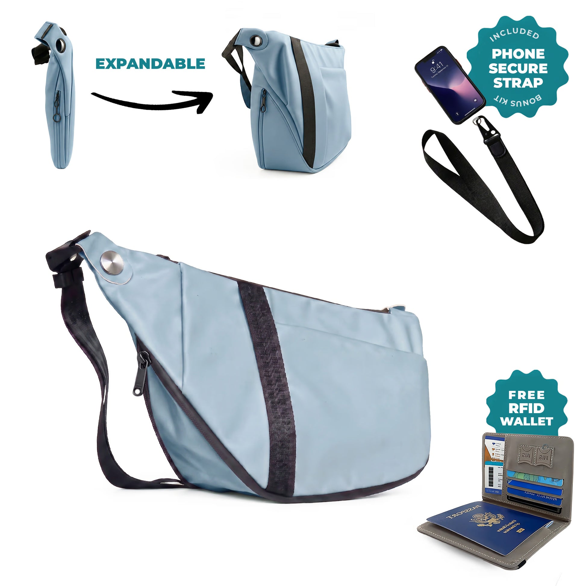 WoodenCrew™ Expandable Anti-Theft Bag Kit