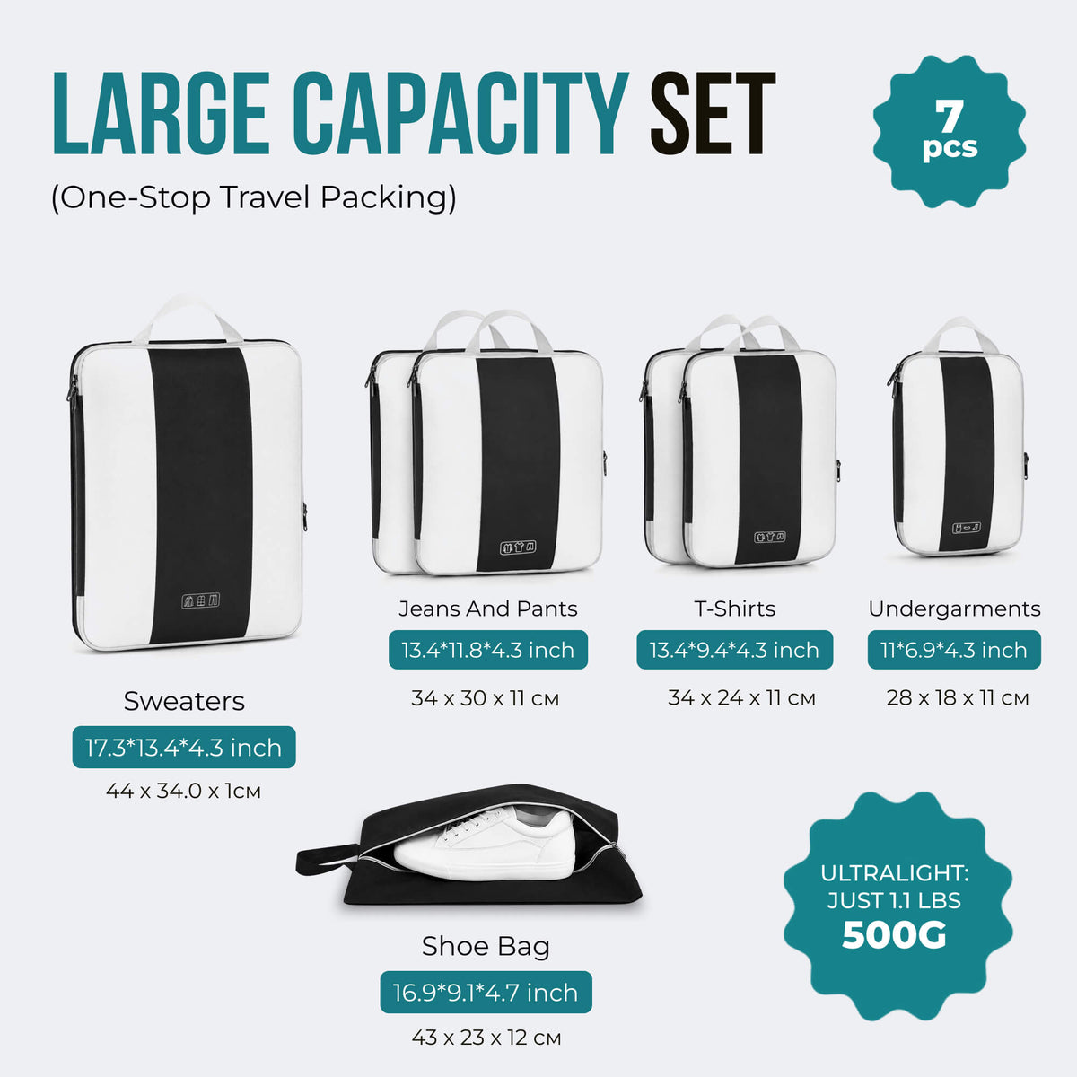 WoodenCrew™ 7Pcs Compress Packing Cubes